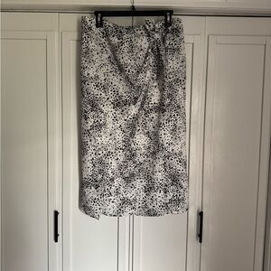 Nine West Black and White Speckled Midi Skirt